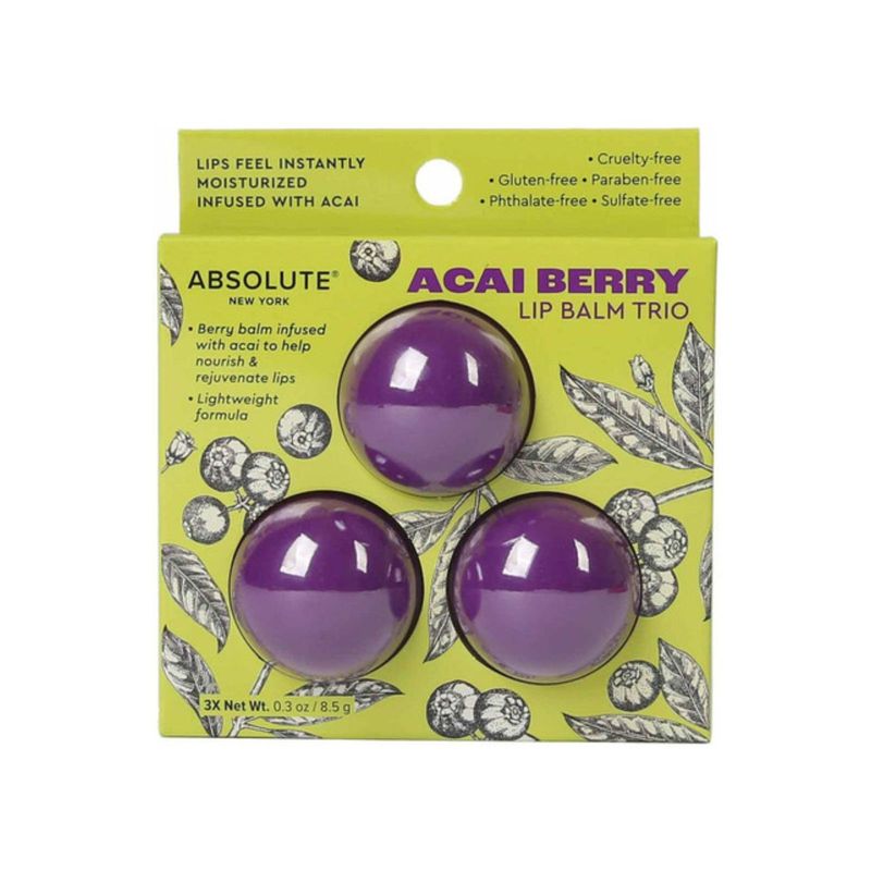 ABSOLUTE NEW YORK - Set Bálsamos Labiales Acai Berry Lip Balm