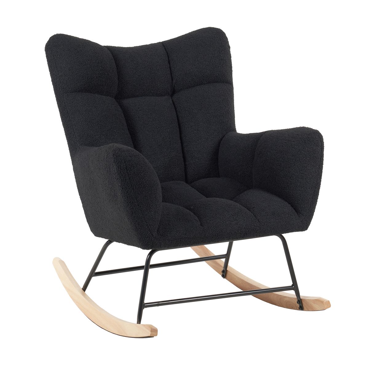 RELAN - Sitial Mecedora Terciopelo Relan Vera Silla Individual Gris