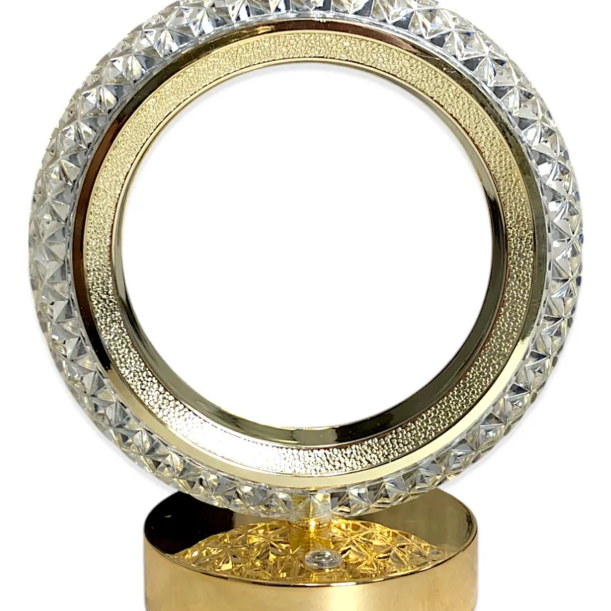 GENERICO - Lámpara Cristal Recargable Usb 3 Tonos Dorada