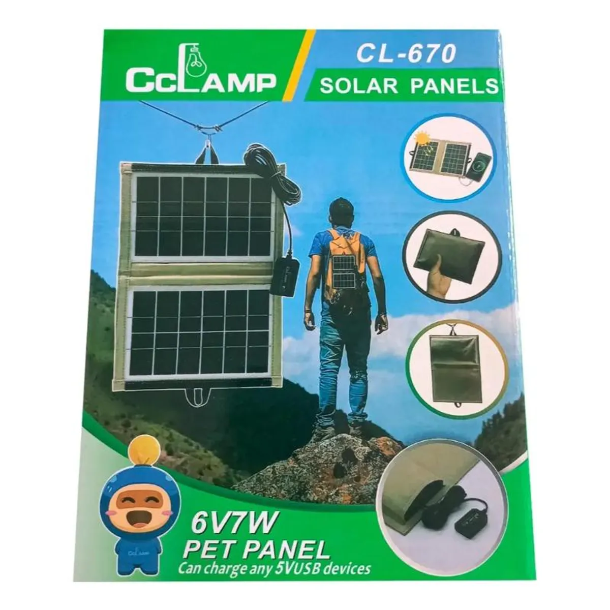 GENERICO - Cargador Portátil Plegable Solar 7w Con Enchufe Usb