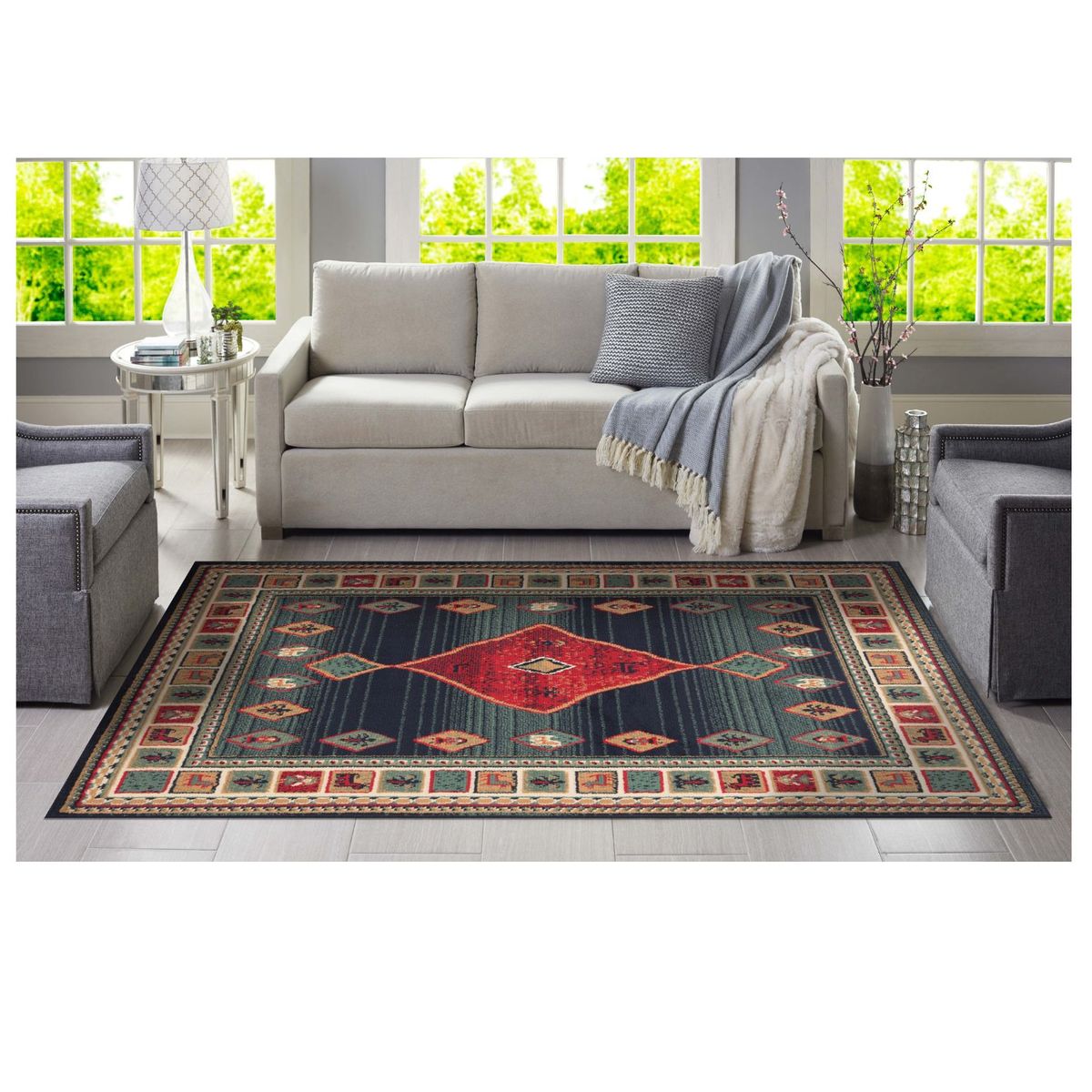 CANNON - Alfombra Zinnia Negro 133x180