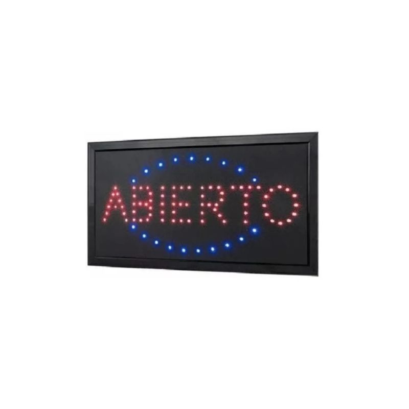 GENERICO - Letrero Led Luminoso - Abierto - 48x25cm