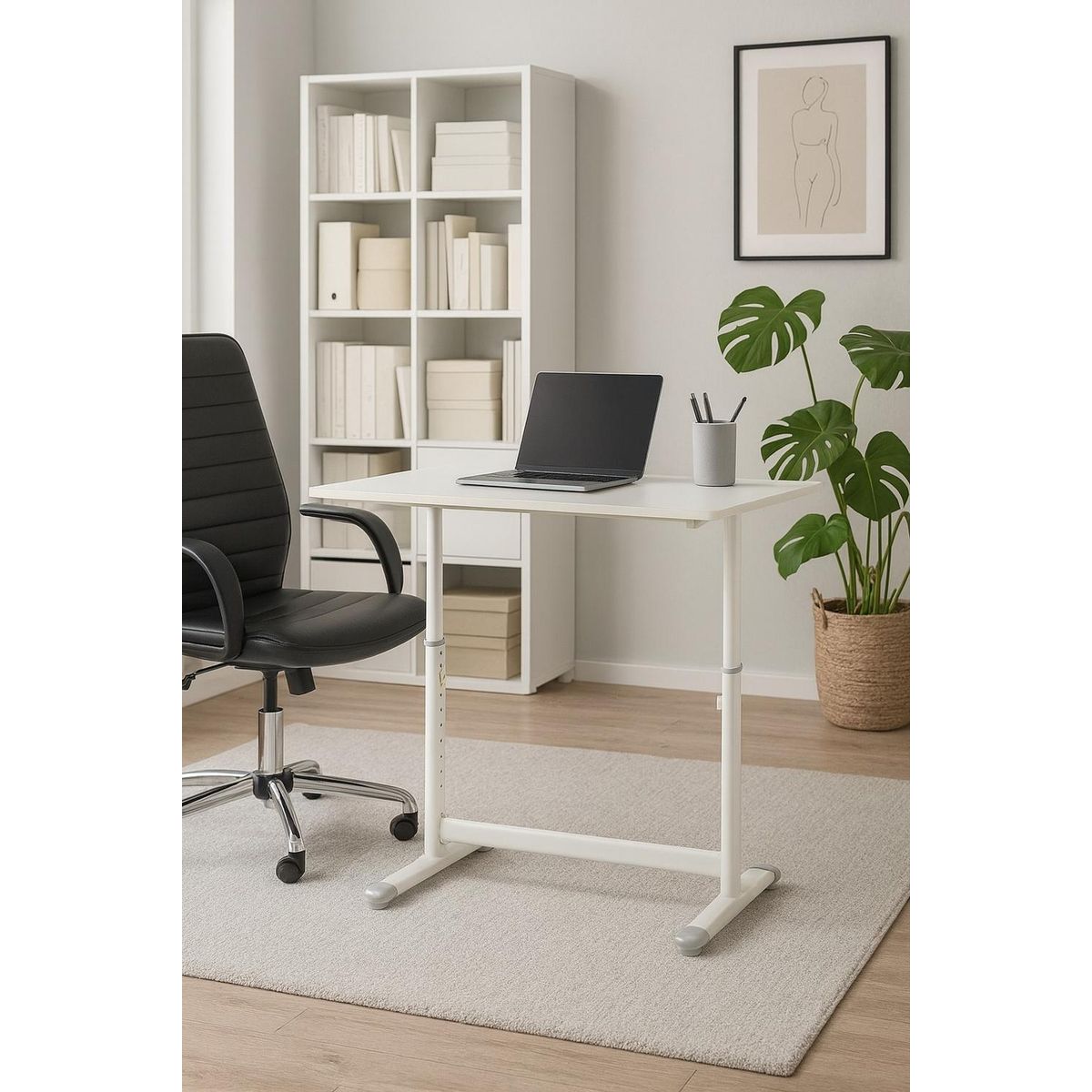 COSAS CASA - Escritorio con Altura Ajustable 120x60x63-86cm Funcional Toledo Blanco