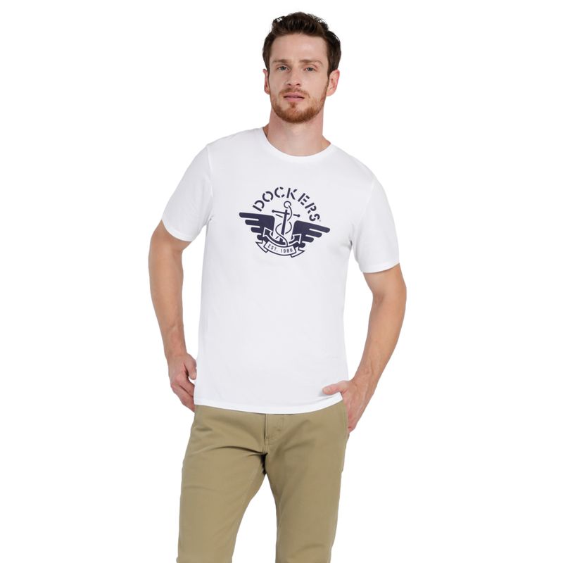 DOCKERS - Polera Hombre Graphic Tee Regular Fit Blanco Dockers