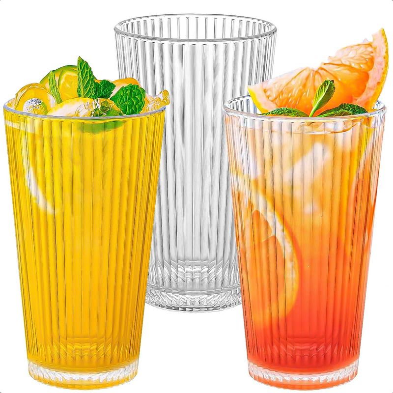 GENERICO - Set 3 Vasos De Vidrio Vasos Postres Juego Vasos Vidrio 450ml