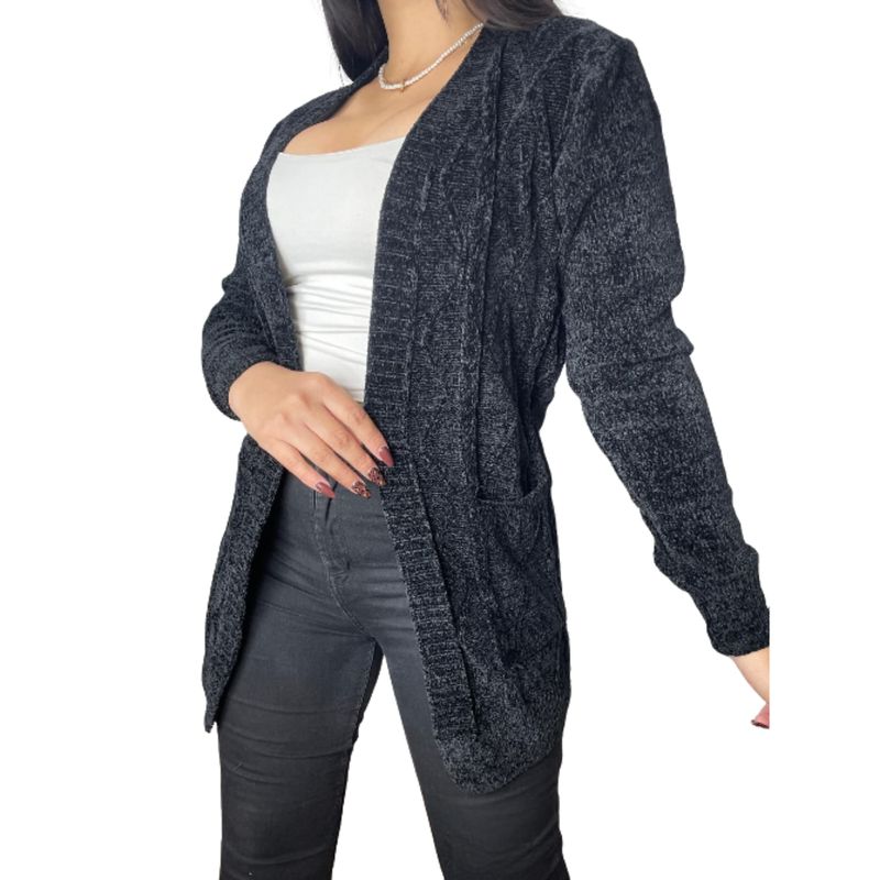 MPROPIA - Tapado Mujer Chenille Toda Temporada Broche Colores Q755
