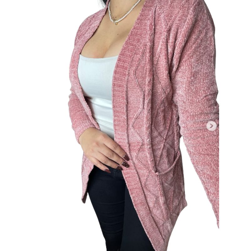 MPROPIA - Tapado Mujer Chenille Toda Temporada Broche Colores Q755