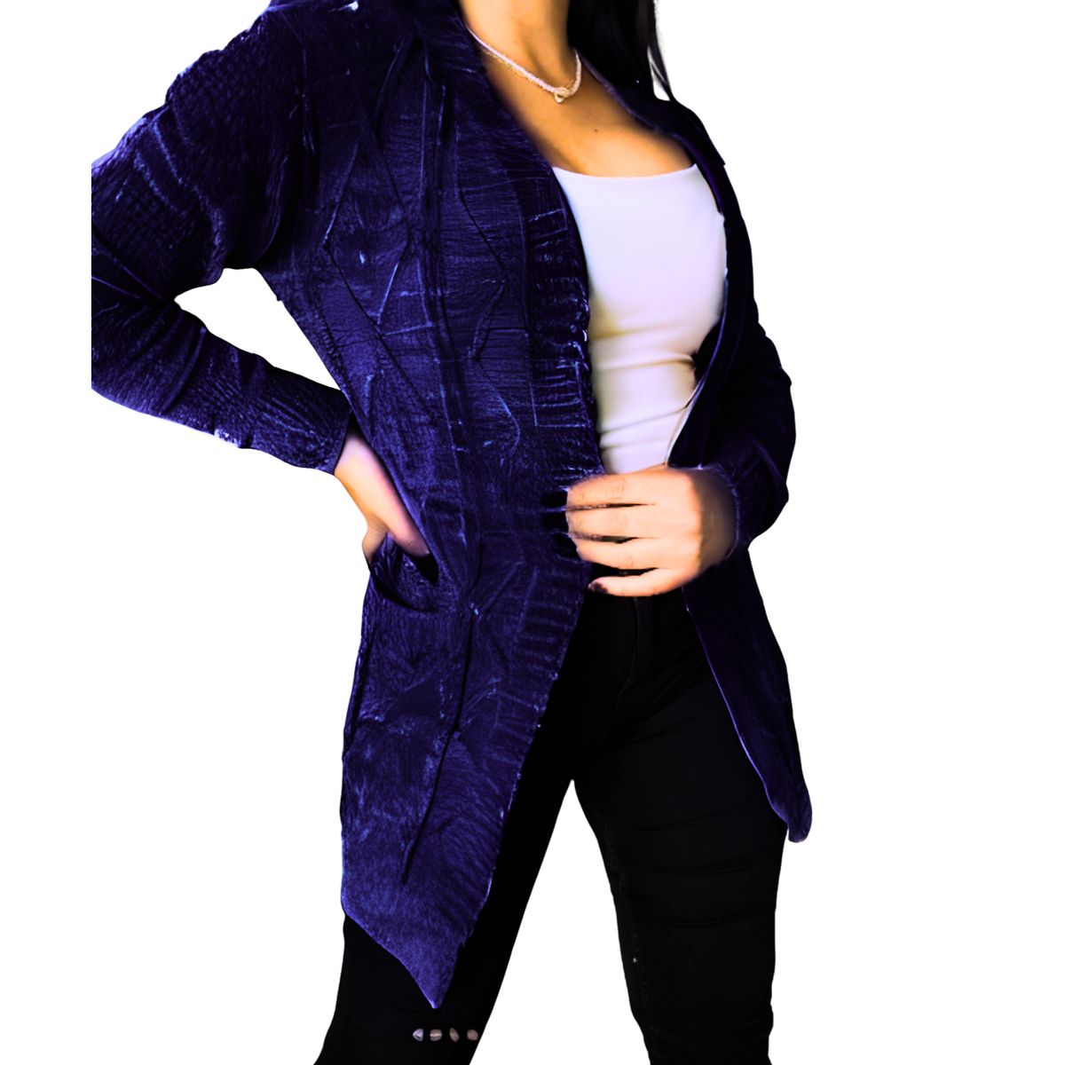 LIKE SHOP - Tapado Mujer Chenille Toda Temporada Broche Colores Q755