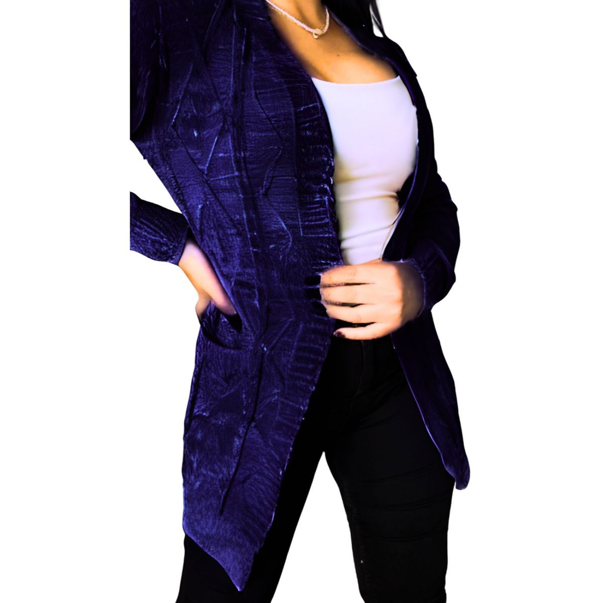 LIKE SHOP - Tapado Mujer Chenille Toda Temporada Broche Colores Q755