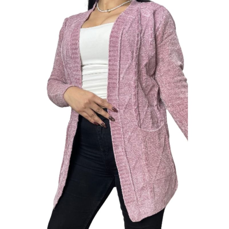 LIKE SHOP Tapado Mujer Chenille Toda Temporada Broche Colores Q755