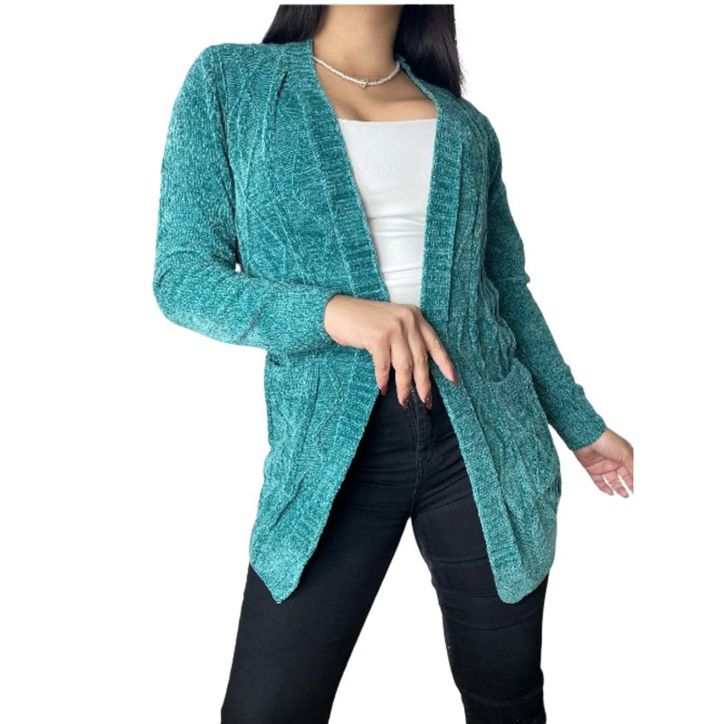 MPROPIA - Tapado Mujer Chenille Toda Temporada Broche Colores Q755