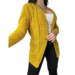MPROPIA - Tapado Mujer Chenille Toda Temporada Broche Colores Q755