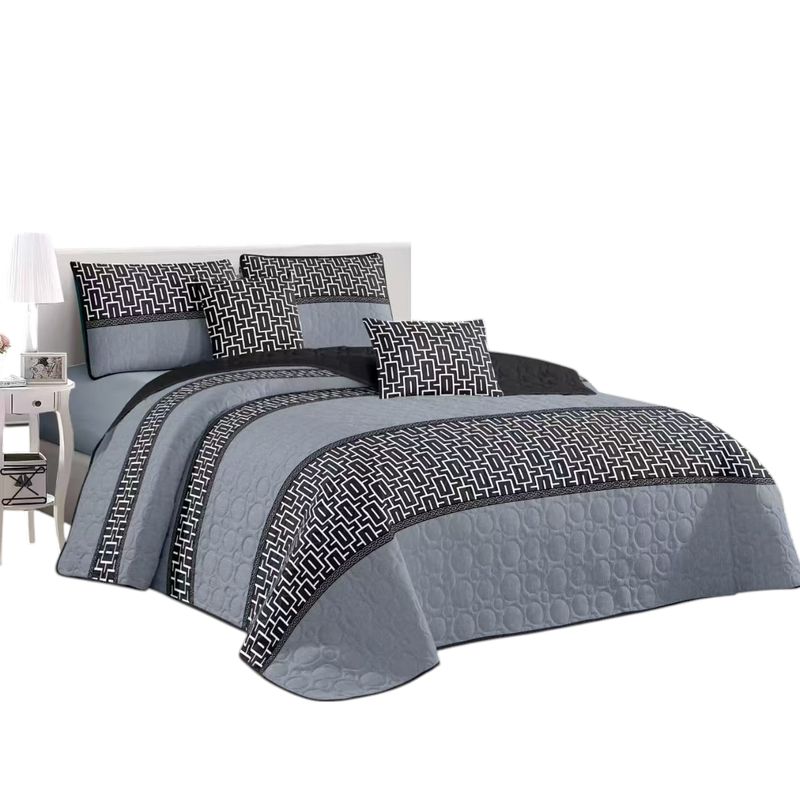 ANGELES DEL HOGAR - CUBRECAMA QUILT DE VERANO CON DISEÑO TF PLAZA Y MEDIA