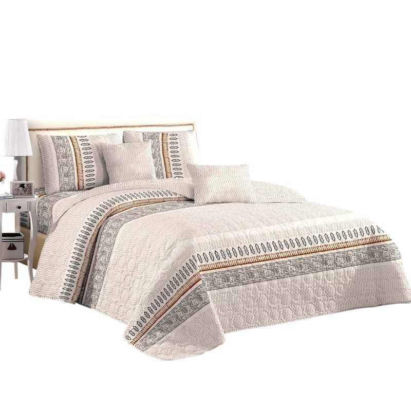 ANGELES DEL HOGAR - CUBRECAMA QUILT DE VERANO CON DISEÑO TF PLAZA Y MEDIA