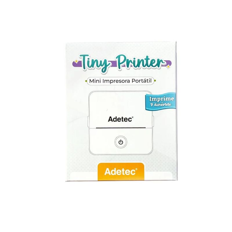 ADETEC - Mini Impresora Térmica Portátil Bluetooth+1 Rollo
