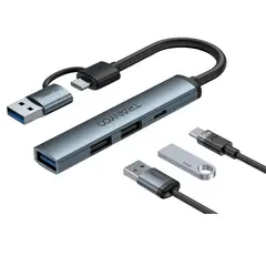 GENERICO - Adaptador Usb C Hub Tipo C, 4 En 1, Usb 3.0 Tranyoo HB11-AC