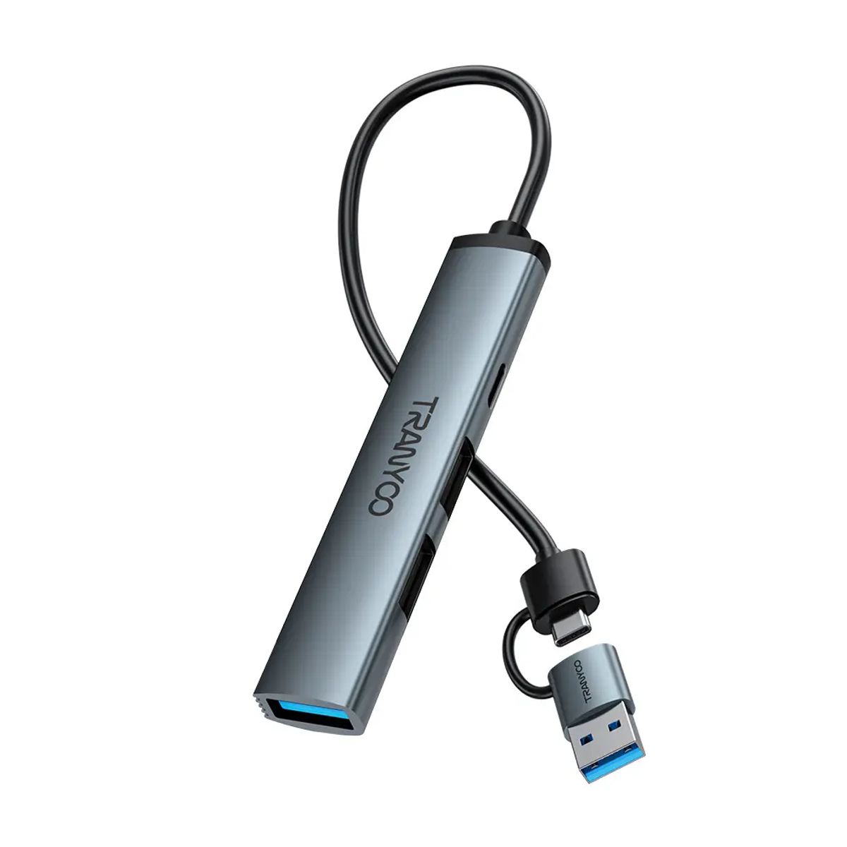 GENERICO - Adaptador Usb C Hub Tipo C, 4 En 1, Usb 3.0 Tranyoo HB11-AC