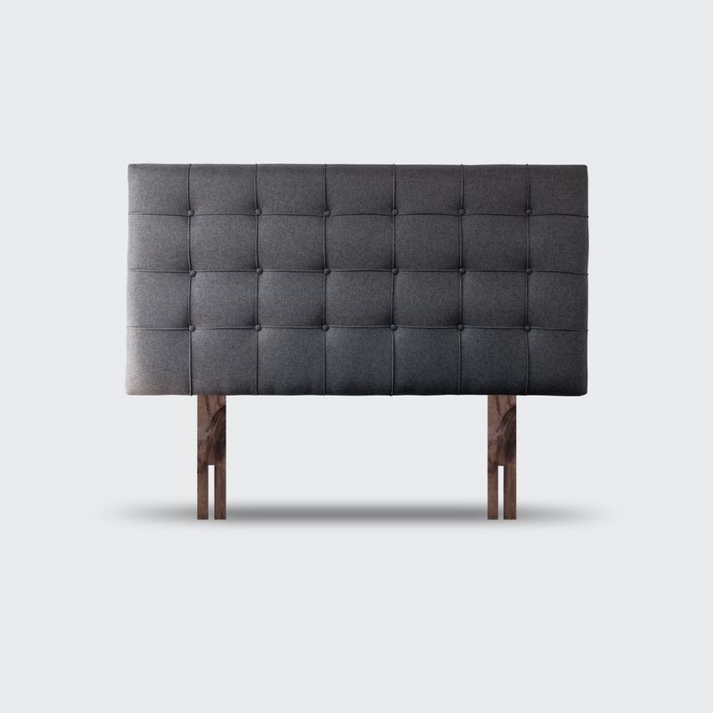 GENERICO - Respaldo de cama 2 plaza Button Classic Gris