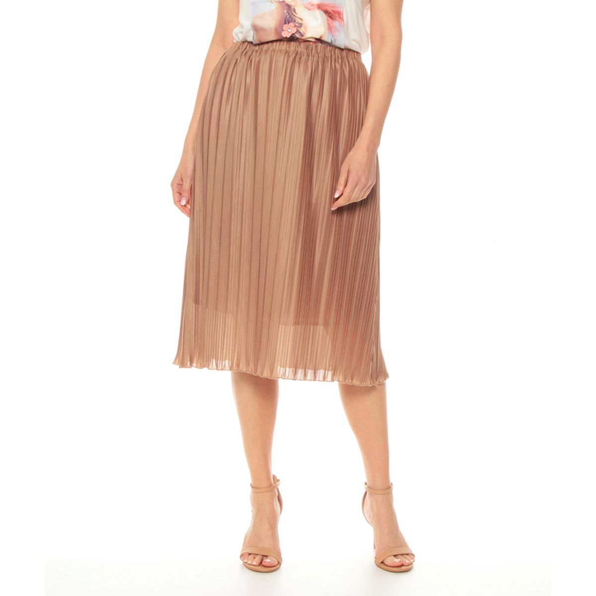 WADOS - FALDA PLISADA BAJO ROILLA CON CINTURA ELASTICADA