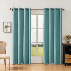 OKAY - Cortina Lino Con Blackout 100% Térmica Engomada 2 Paños