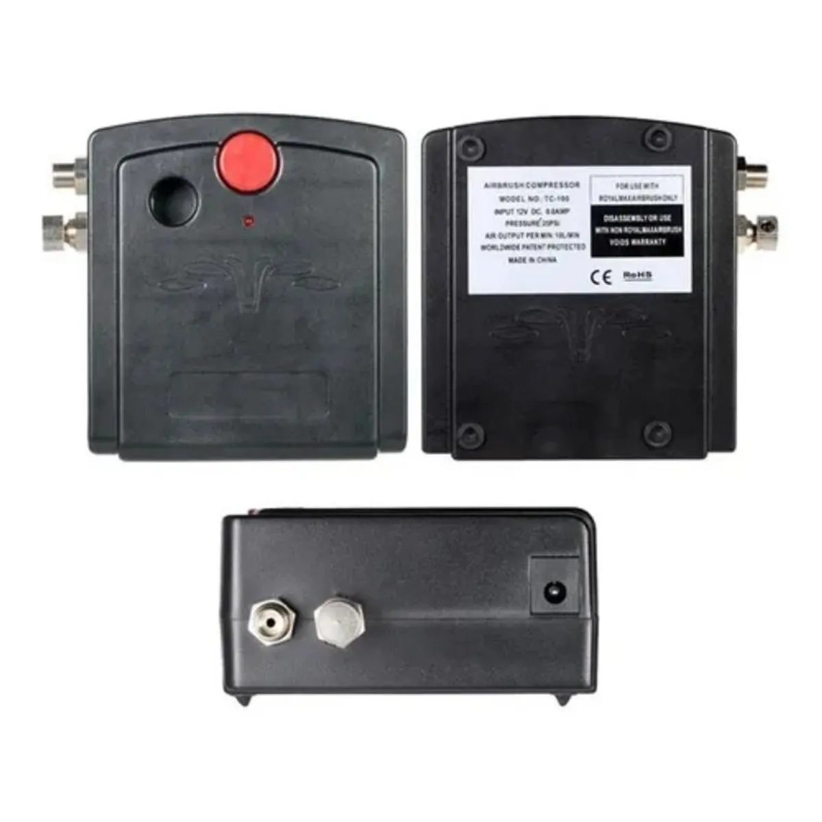 GENERICO - Kit Aerografo Doble Accion Compresor y Accesorios Limpieza