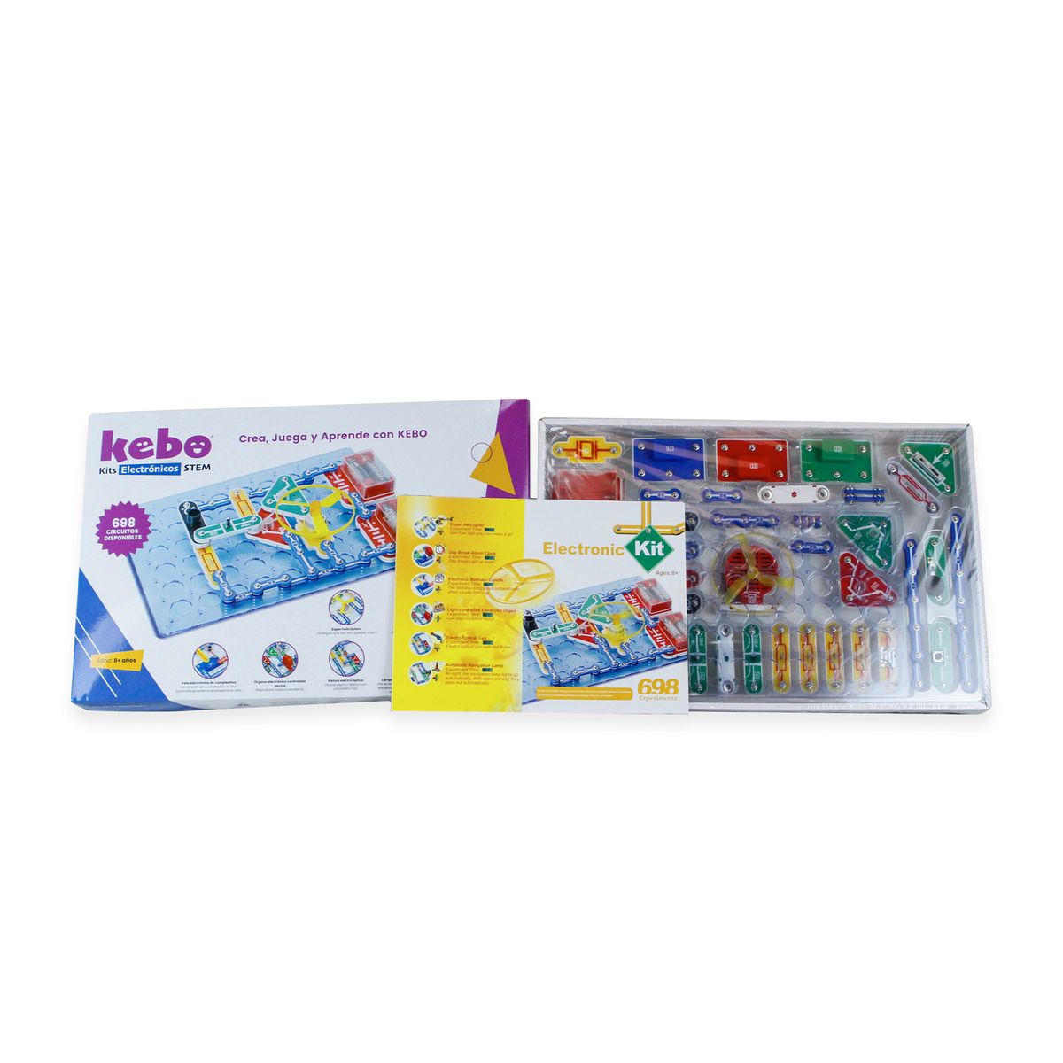 KEBO - Kit Electrónico Educativo Kebo Advance A1 - 698 circuitos