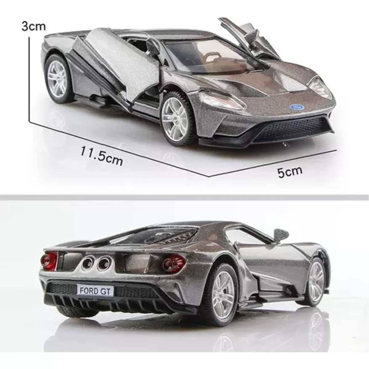 GENERICO - Ford GT auto escala 136 color gris coleccionable