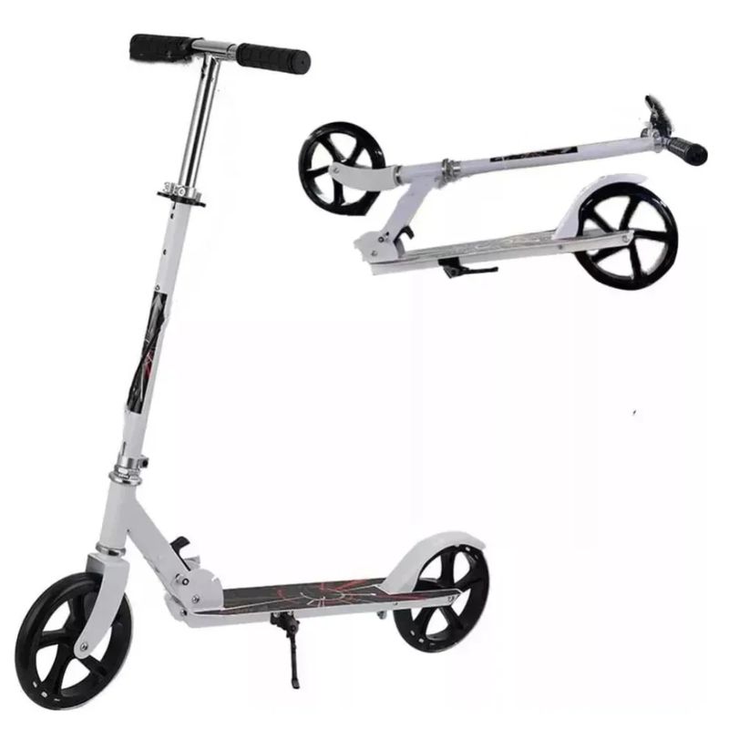 GENERICO - Scooter Monopatín De Pie Plegable Ajustable Jovenes Adultos Plateado