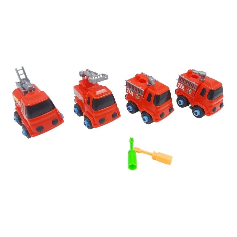 GENERICO - Pack De Autitos De Bombero Armable Para Niños
