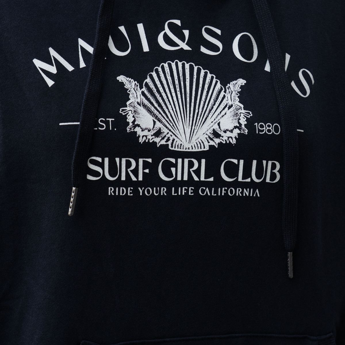 MAUI AND SONS - Poleron Canguro Surfadia Negro Mujer Maui And Sons - Negro