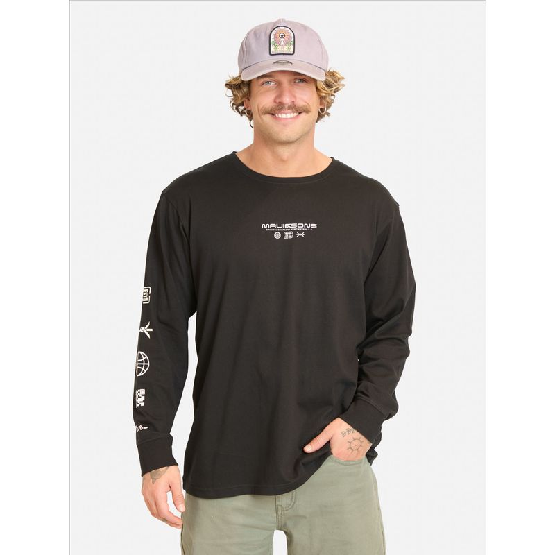 MAUI AND SONS - Polera ML Mopi Negro Hombre Maui And Sons - Negro
