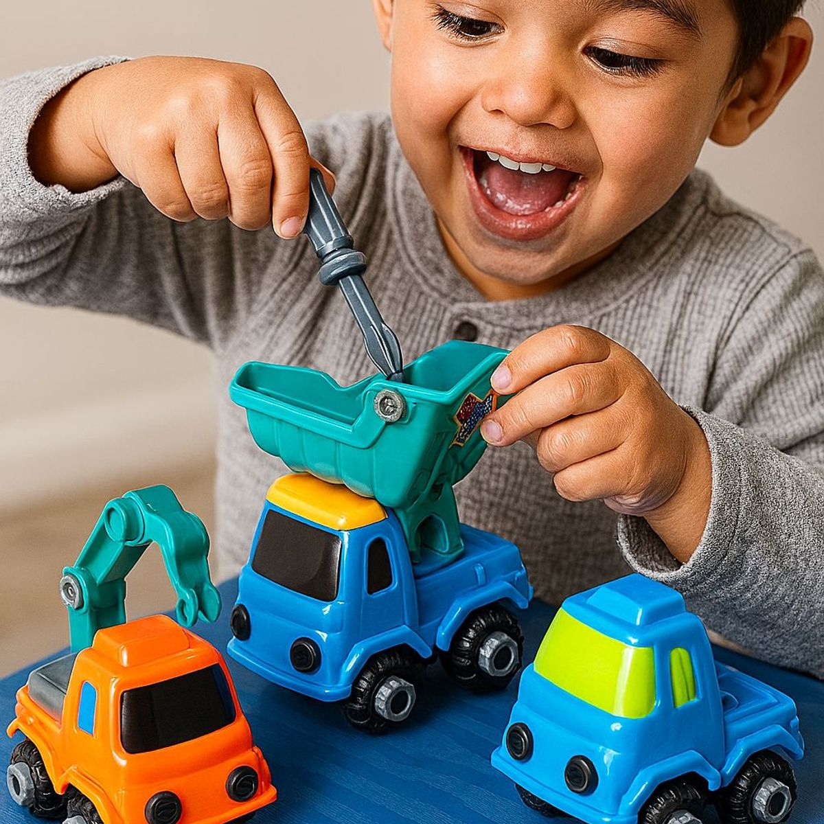 GENERICO - Set Autitos De Construccion Tracción Armable Niños