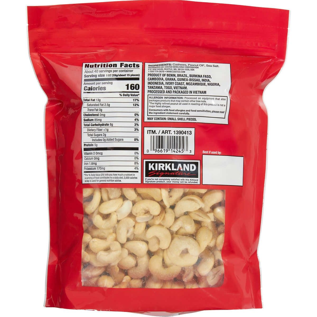 KIRKLAND - Kirkland, Signature Fancy Whole Cashews 1.13 kg Kiosclub