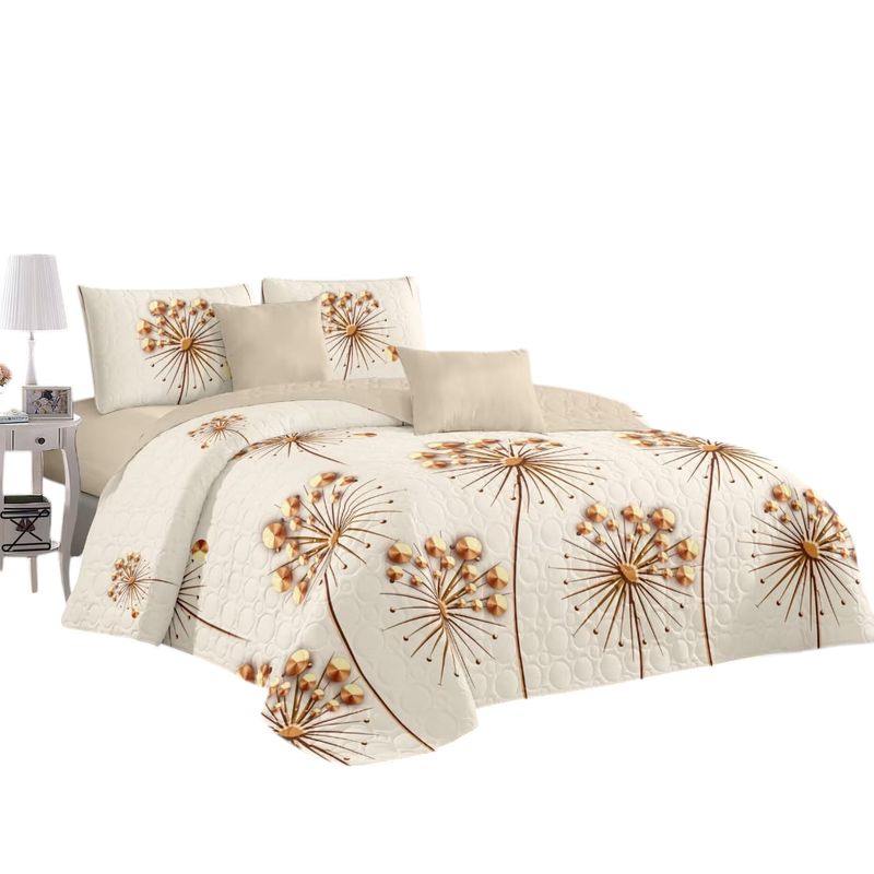 ANGELES DEL HOGAR - CUBRECAMA QUILT DE VERANO CON DISEÑO TF PLAZA Y MEDIA