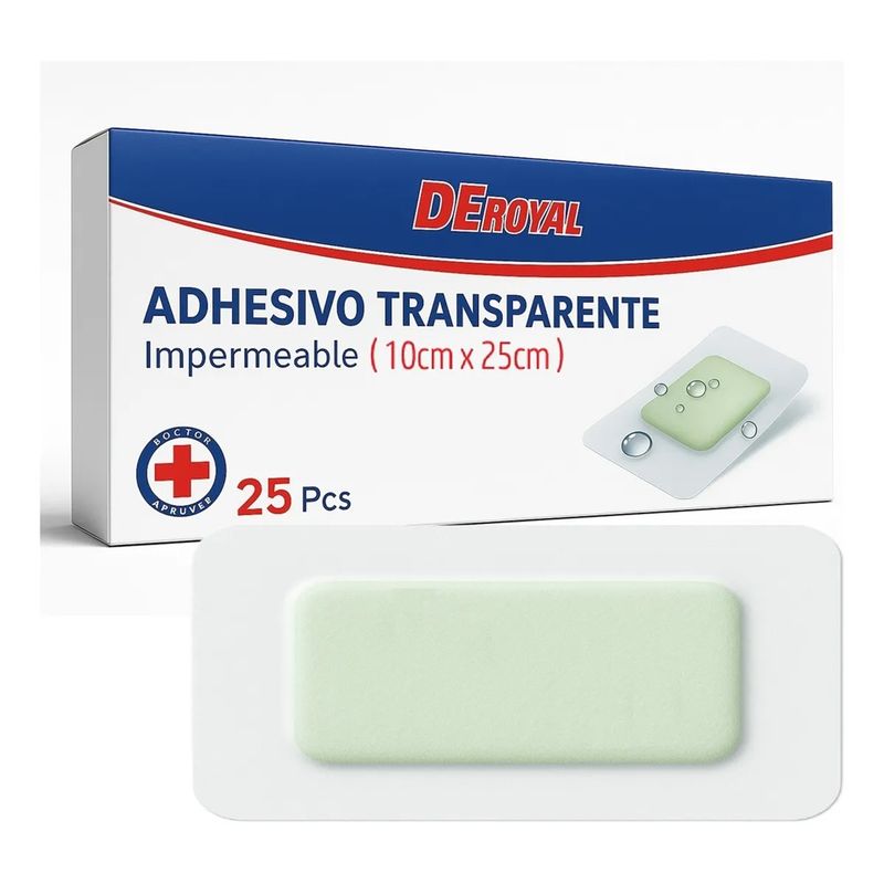 GENERICO - Apósito Transparente 10x25cm 25 Unids Estéril Heridas Puntos
