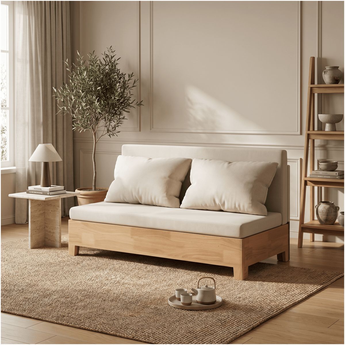 HOMER DESIGN - Sofa Cama 3 Cuerpo Con Alcenamiento 150cm Ancho Hecho Madera