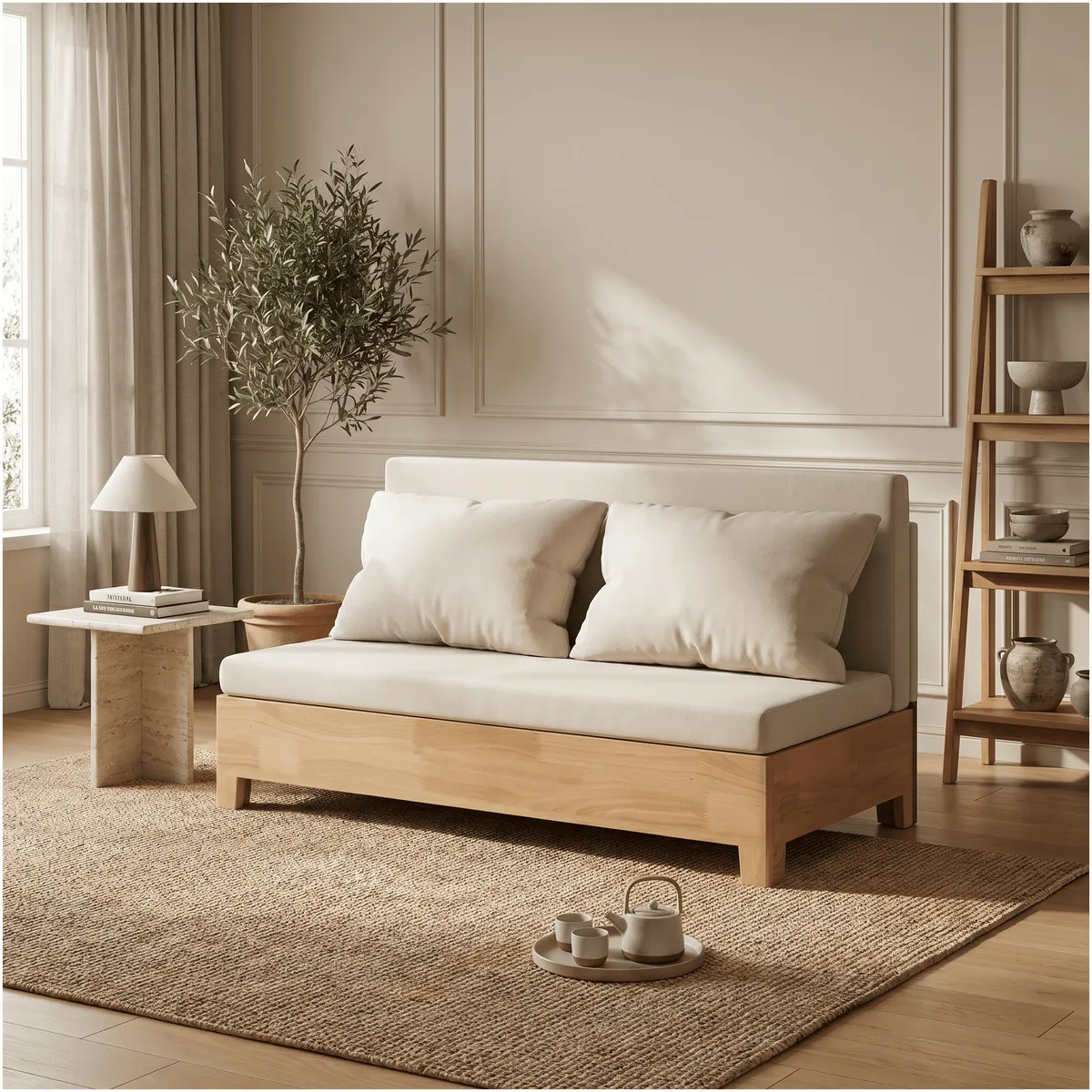 HOMER DESIGN - Sofa Cama 3 Cuerpo Con Alcenamiento 150cm Ancho Hecho Madera