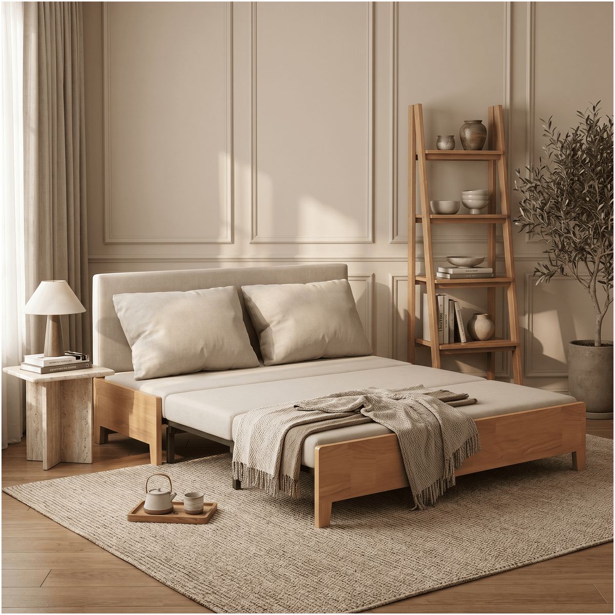 HOMER DESIGN - Sofa Cama 3 Cuerpo Con Alcenamiento 150cm Ancho Hecho Madera