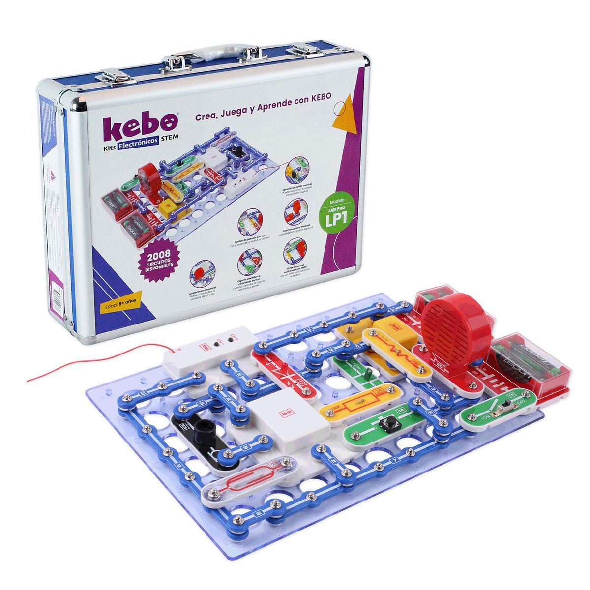 KEBO - Kit Electrónico Educativo Kebo Lab Pro LP1 - 2008 circuitos