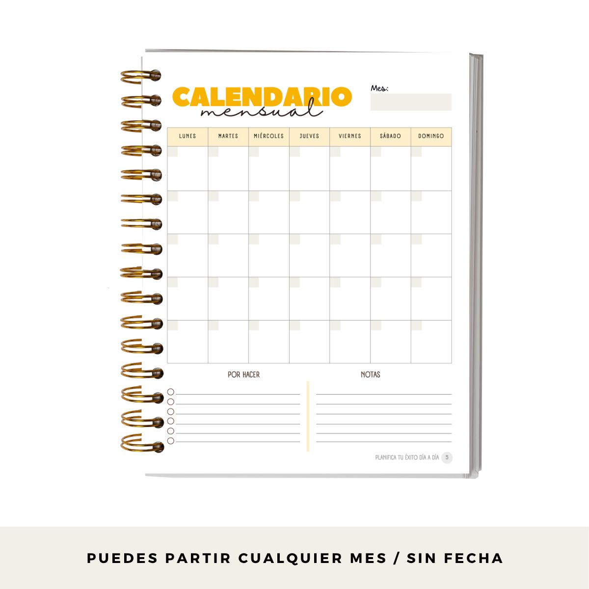 GENERICO - Planner Diario 2 Meses Sin Fecha - Negro