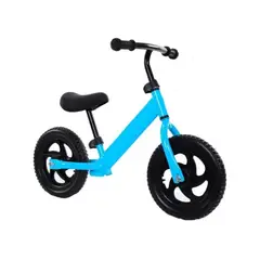 GENERICO - Bicicleta equilibrio sin pedales niños celeste rueda negra