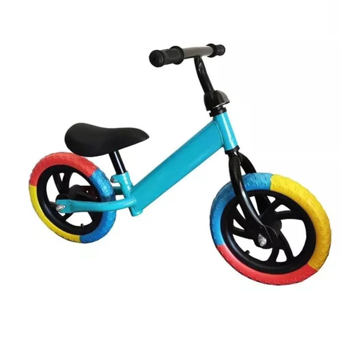 GENERICO - Bicicleta equilibrio sin pedales niños azul rueda de colores