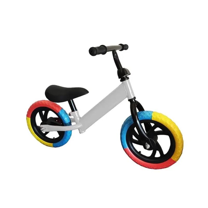 GENERICO - Bicicleta equilibrio sin pedales niños blanca rueda de color