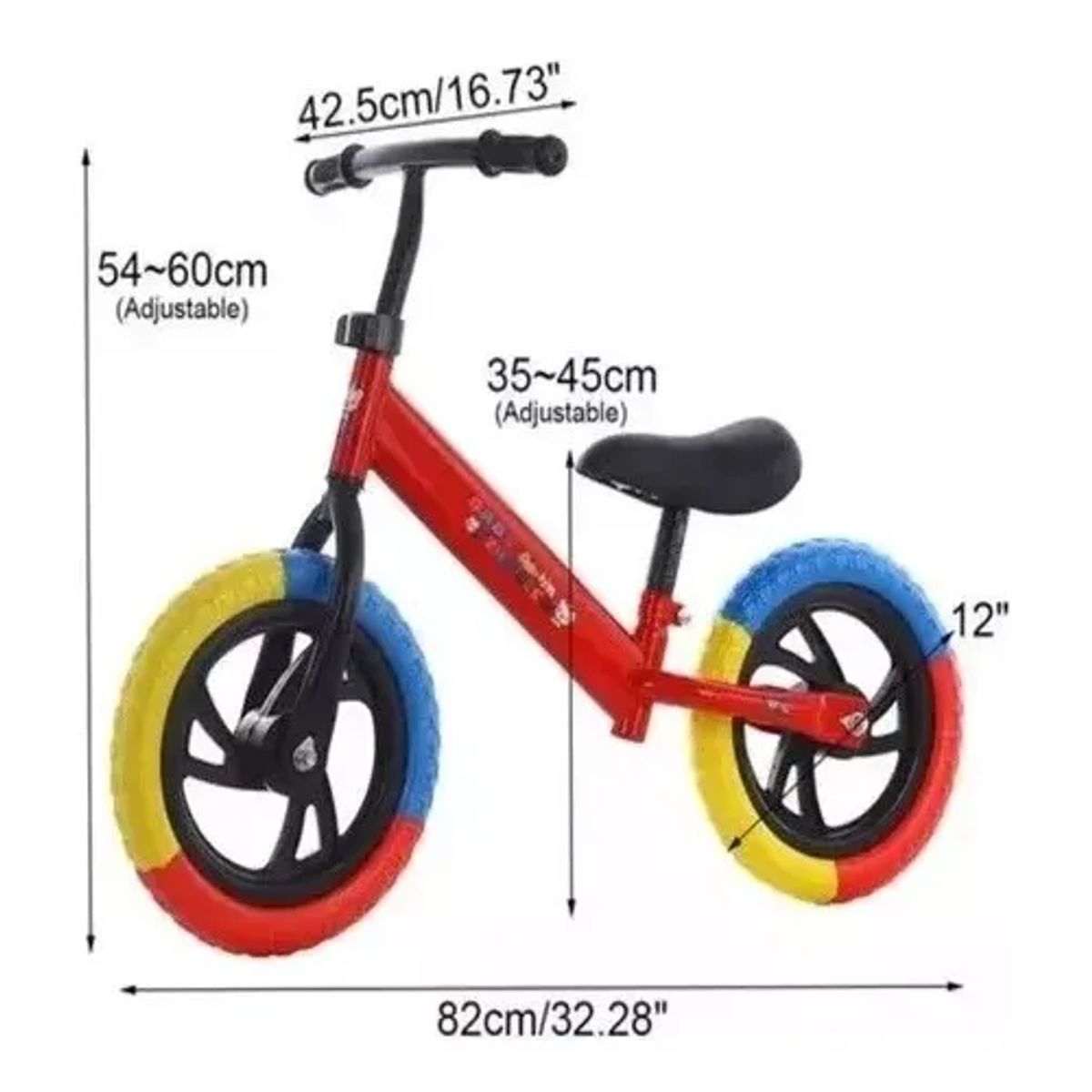 GENERICO - Bicicleta equilibrio sin pedales niños blanca rueda de color