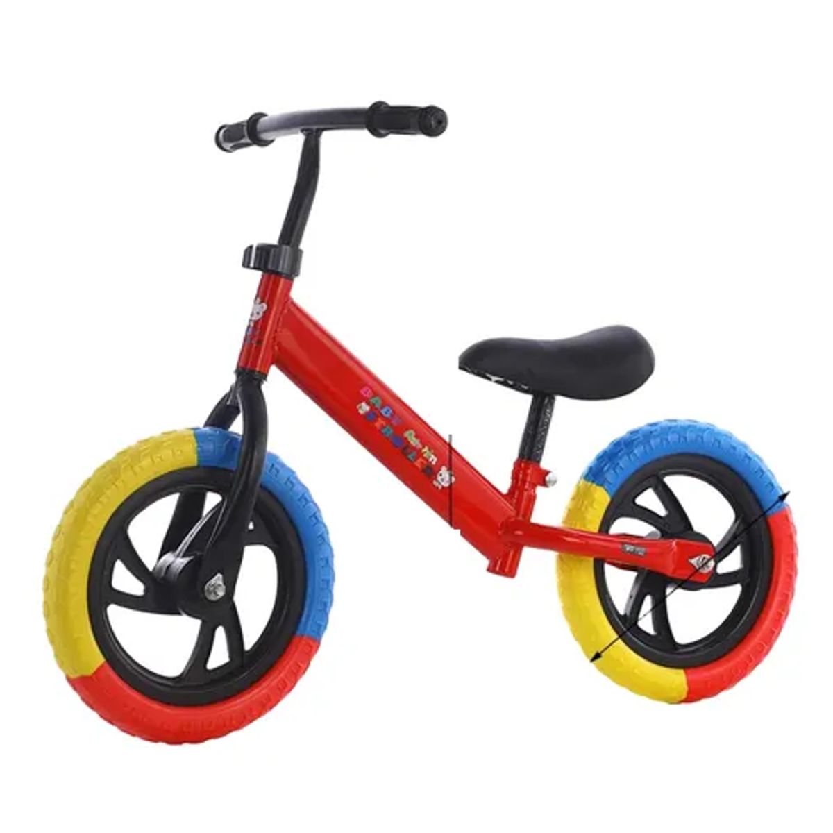 GENERICO - Bicicleta equilibrio sin pedales niños roja rueda de colores