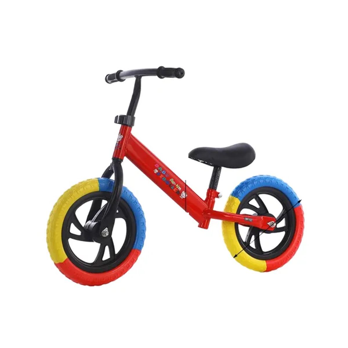 GENERICO - Bicicleta equilibrio sin pedales niños roja rueda de colores