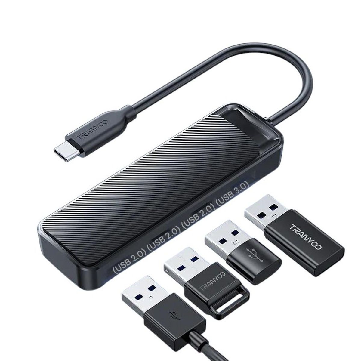 GENERICO - Adaptador Hub Usb C A 4 Puertos Usb 3.0/2.0 Tranyoo HB1-C