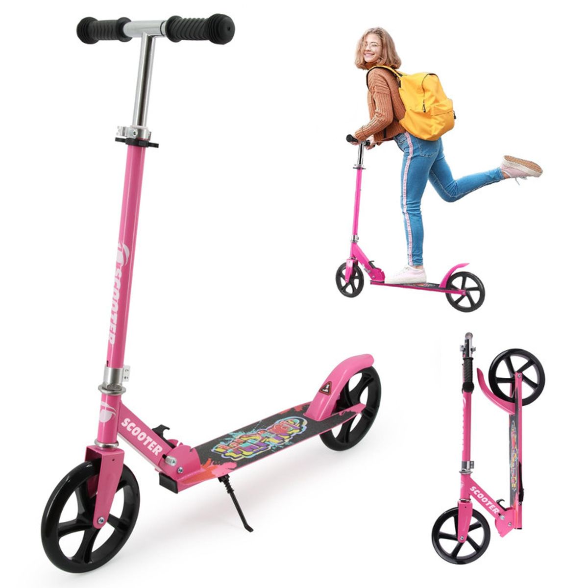 GENERICO - Scooter patín del diablo ajustable jóvenes y adultos color r