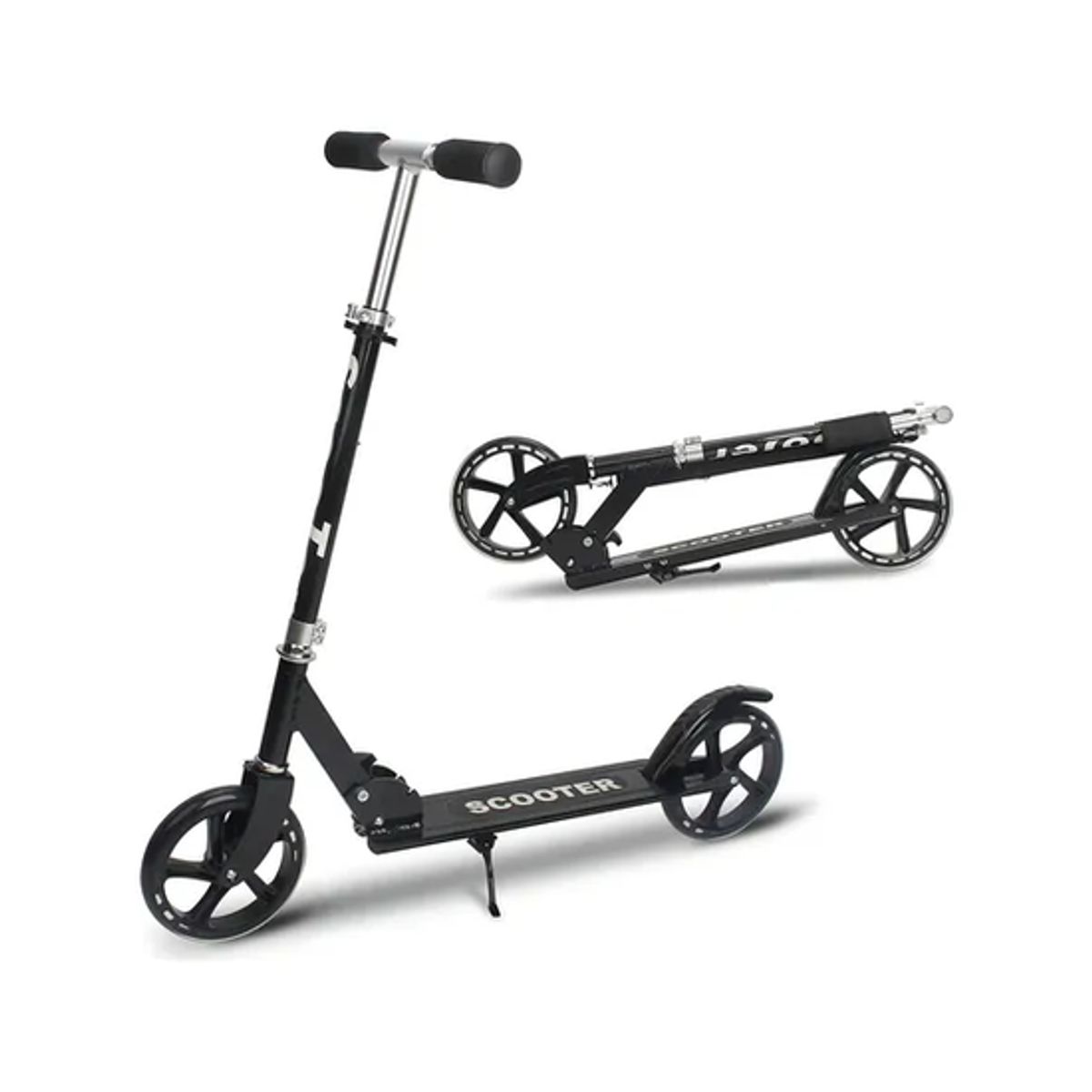 GENERICO - Scooter monopatin plegable metalico ruedas color neg