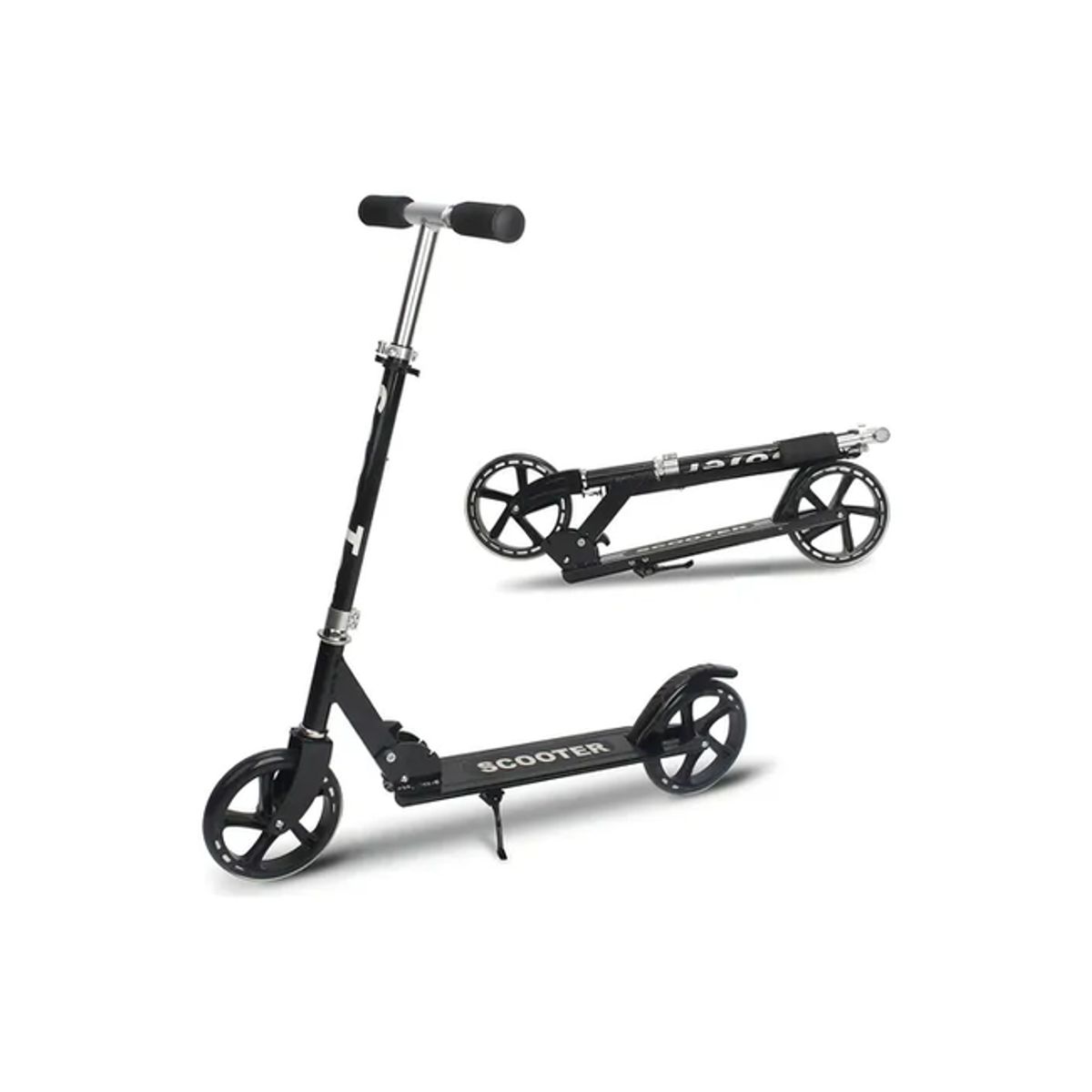 GENERICO - Scooter monopatin plegable metalico ruedas color neg